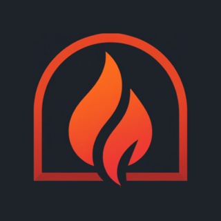 VESTAL app logo: a hearth doorway with a lit flame
